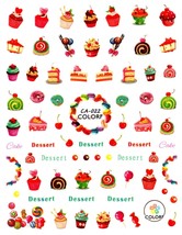 Nail Art 3D Decal Stickers Sweets Candies Cupcakes Dessert Chees cake CA022 - £2.50 GBP