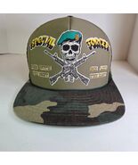 Vintage Taiwan ROC Special Forces Mesh Snapback Hat Skull Rifles Camo 1980s - $119.99