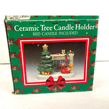 VTG Ceramic Tree Candle Holder Christmas Chimney 4.5&quot; Tall  - £14.38 GBP