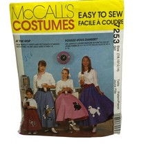 McCall&#39;s #7253 Poodle Skirts Costumes Girls Size 7-14 Sewing Pattern Uncut - $7.68