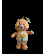 Vintage 2004 Care Bears Friend Bear 8&quot; Plush Orange &amp; Flowers W/ Tags - $19.35