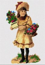 Pepita Evelyn and Flowers Needlepoint Canvas - $32.00+