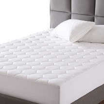 Mattress Pad Quilted Matress Protector Fitted Cooling Bed Cover Deep Pocket New - £37.98 GBP+