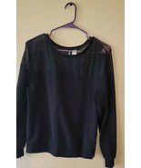 H&amp;M Divided black Sweatshirt Mesh Womens size Medium - £15.68 GBP