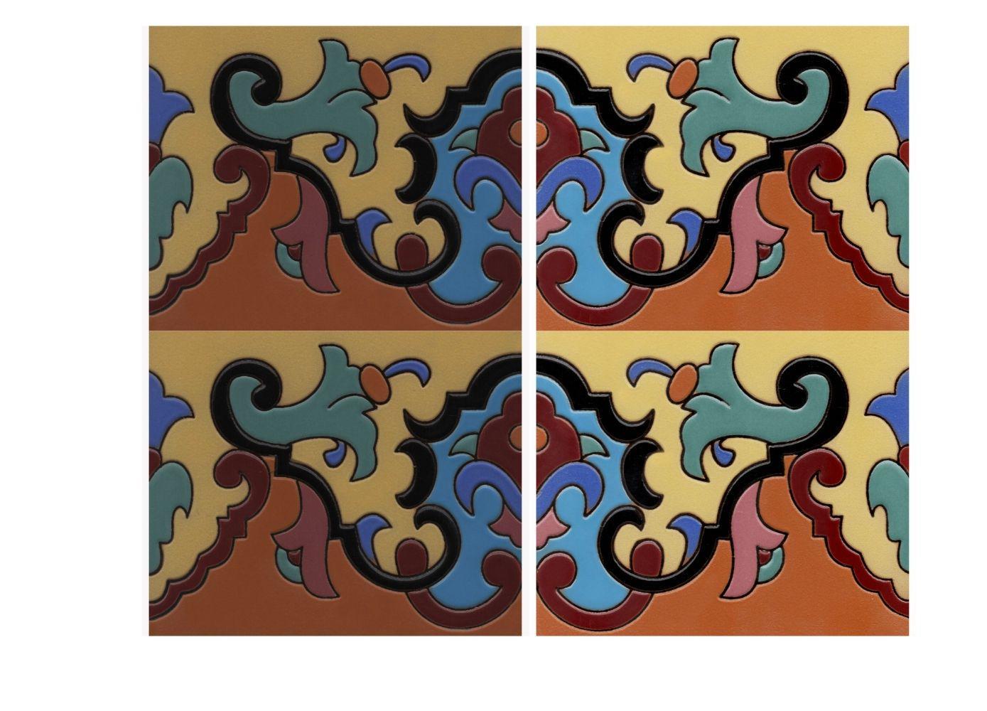 Ceramic High Relief Border  Tiles Handcrafted  - Navalcan Right -  (you ... - $260.05 CAD