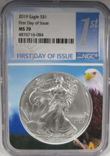 Primary image for 2019 Silver Eagle NGC MS70 First Day Issue - Eagle Core Coin AJ783