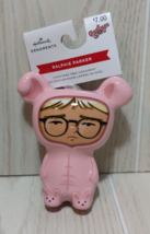 Hallmark Ralphie in pink bunny suit hollow plastic glossy Christmas ornament - £10.27 GBP