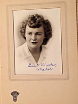 Vintage 1944 Real Graduation Photograph Picture Photo Pretty Girl Mabel ay Prop - £7.12 GBP