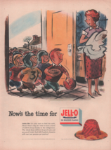 Vintage 1952 Jell-O Now&#39;s the time For Jell-O Mom &amp; Kids Print Advertisement - $5.86