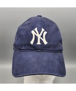 MLB New York Yankees Blue White Hat Cap Anvil Red Bar Adjustable Strapback - $9.74