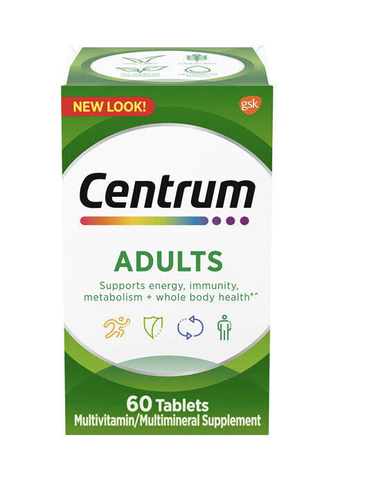 Centrum Adults 60 Tablets-Multivitamin/Multi mineral Supplement:Whole Body