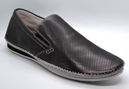 Zanzara Men&#39;s Black Polka Dots Soft Leather Loafers Stretch Shoes Sz 12 NEW - $83.79