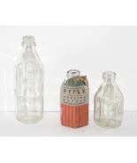 Set of 3 Vintage Pyrex Infant Nursing Bottles Narrow Neck 8 oz &amp; 4 oz - £27.01 GBP