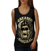 Wellcoda Greaser Skull Smile Womens Tank Top, Poker Athletic Sports Shirt - £14.87 GBP+