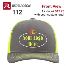 6 or 12 Richardson 112 Customized Embroidered Hats with Your Logo - £83.93 GBP