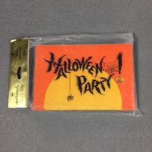 Vintage Halloween Hallmark Party Invitations 8 Cards Spiders and Pumpkins - $21.00