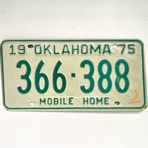 1975 United States Oklahoma Base Mobile Home License Plate 366-388 - £14.72 GBP