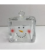 Vintage Department 56 Snowman Plastic Box Christmas Holiday Decor 3&quot;X3&quot;X4&quot; - £11.79 GBP
