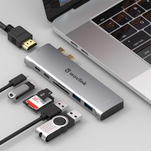 WAVLINK USB C Hub Adapter for MacBook Pro Air 2020, 7-in-2 MacBook Pro Dongle US - £36.76 GBP