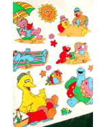 Fabric Sesame Street Vintage 1993 &quot;At The Beach&quot; 14&quot; x 18&quot; Square Elmo C... - $2.76 CAD