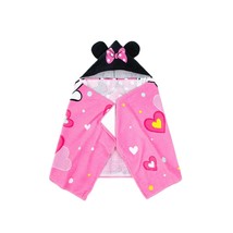 Minnie Mouse Hearts and Polka Dots Hooded Bath, Beach Towel, 22&quot; X 51&quot; - $15.83