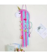 Unicorn Bow Holder Hair Accessory Organizer Hair Bow Hanger Rainbow Yarn  - $24.99