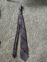 Retro Vintage Striped Mens Tie 1970 Polyster Textured RN 16484 Mulitcolor - $9.49