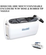 HOSECOIL SIDE MOUNT EXPANDABLE ENCLOSURE W/50′ HOSE &amp; RUBBER TIP NOZZLE ... - £157.37 GBP
