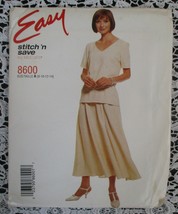 McCall's Easy Stitch 'n Save 8600 Misses Top & Skirt Size 8-14 - $8.41