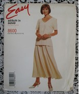 McCall&#39;s Easy Stitch &#39;n Save 8600 Misses Top &amp; Skirt Size 8-14 - $11.53 CAD