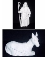 2 Avon Nativity White Porcelain Collectibles SHEPHERD W/Staff &amp; Donkey F... - $19.20 CAD