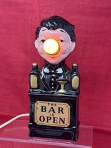 1950s VTG THE BAR IS OPEN BARTENDER LAMP Japan WORKS! Cocktail Lounge De... - £31.36 GBP