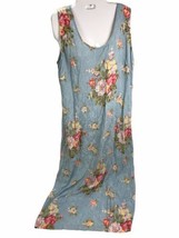 Vintage Dress K. Studio Sz 16 Column Floral Textured Rayon Boho Cottagecore - £19.74 GBP