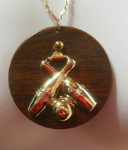 Vintage Bowling Pin &amp; Ball Pendant Necklace - £20.27 GBP