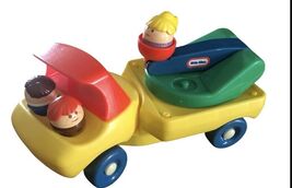 Vintage Little Tikes with 3 TODDLE TOTS People Cherry Picker Tow Truck 1985 - €15,86 EUR