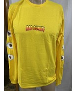 BAD BUNNY MEN&#39;S LONG SLEEVE SHIRT SIZE SMALL YELLOW NEW - $19.99