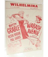 Wilhelmina Sheet Music 1950 Victor Mature Betty Grable - $7.91