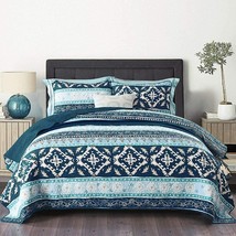 Travan Queen Bedspread Quilt Set 3-Piece Lightweight Coverlet Set with S... - £50.13 GBP