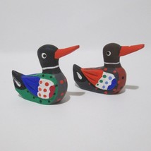 Hand Painted Miniature Wood Duck Decoy Lot Mini Ducks 2 Inches Long - $24.73