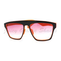 Neuf Lunettes de Soleil Unisexe Carré Voûté Haut Robot Cadre 2-Tone Noir Orange - £7.13 GBP