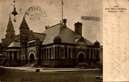Lafayette INDIANA-POST Office BUILDING-ANTIQUE Udb 1906 Rppc Postcard BK50 - £7.00 GBP