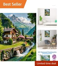 River House 5D Diamond Painting Kit - Stunning Mountain Landscape Crafts - $14.80