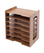 wood office paper organizer  7tier widen desktop file holde - $54.38