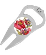 Watercolor Flowers Golf Ball Marker Divot Repair Tool Bottle Opener - $16.20 CAD
