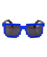 Blue 8 Bit Pixel Costume Glasses Computer Video Game GEEK NERD COSPLAY, NEW - £4.69 GBP