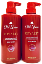 (2 Ct) Old Spice Royalty Cologne Scent &amp; Invigorating Lather Body Wash 16.9 oz - £23.73 GBP