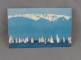 Vintage Postcard - Sailboats and the Olympic Mountains - Wright Everytime - $15.00
