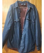 Vintage Bugle Boy Casual Button-up Denim Shirt Shacket with Nordic Linin... - $37.59 CAD
