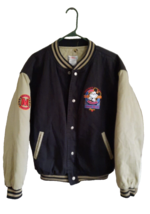 VTG Disney Store Mickey Mouse Bomber Varsity Jacket True Blue Denim Medi... - £73.31 GBP