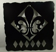 Fleur de Lis 18 inch Laser Cut Metal Decorative Hanging Wall Art Lodge Classic - £29.05 GBP